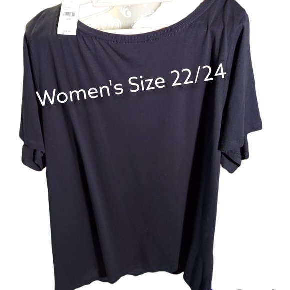 Lane Bryant Black Short Sleeve Shirt Love More Worry Less Women's Size 22/24 NWT - Picture 2 of 4